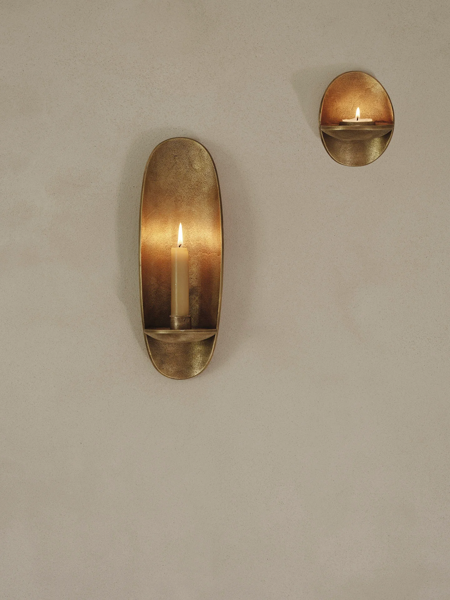 Agapé Wall Tealight Holder & Candle Holder Gift Set - Brass Finish - Image 2