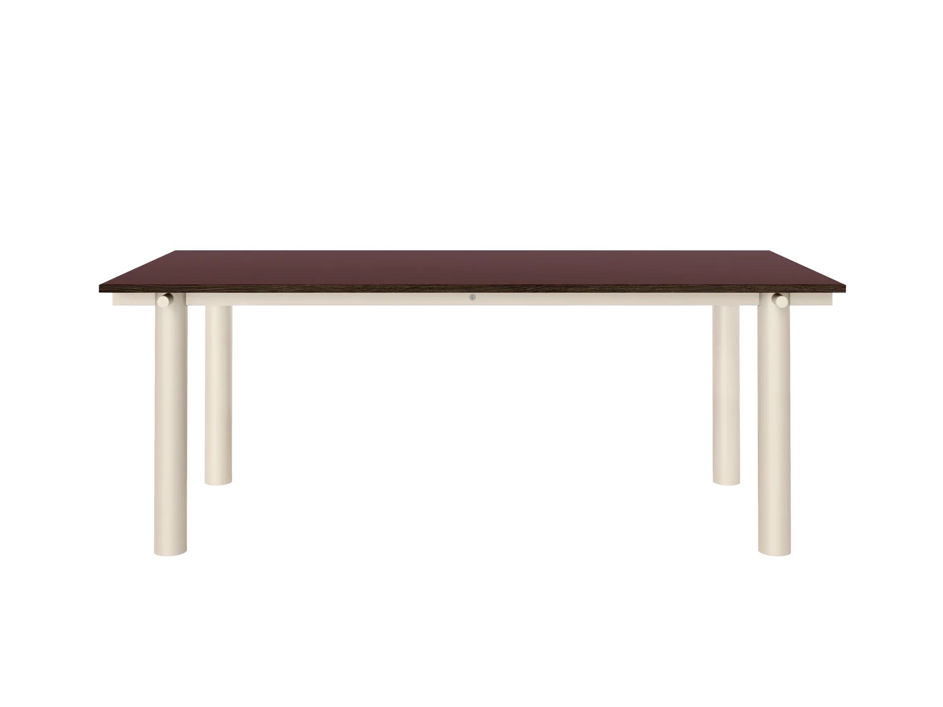 Atura Dining Table - Light Cashmere/Burgundy Linoleum