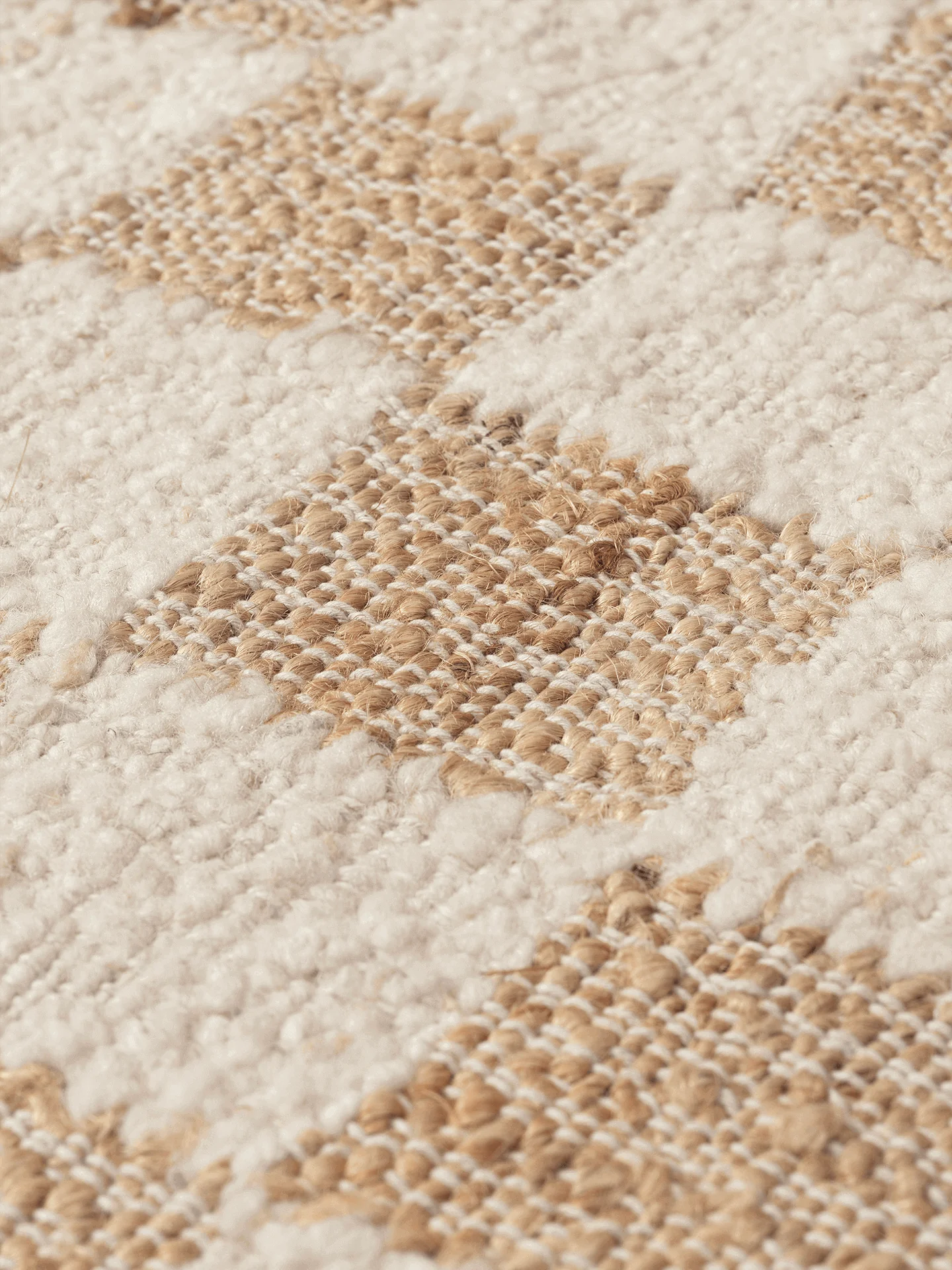 Check Wool Jute Runner - Off-White/Natural - Image 2
