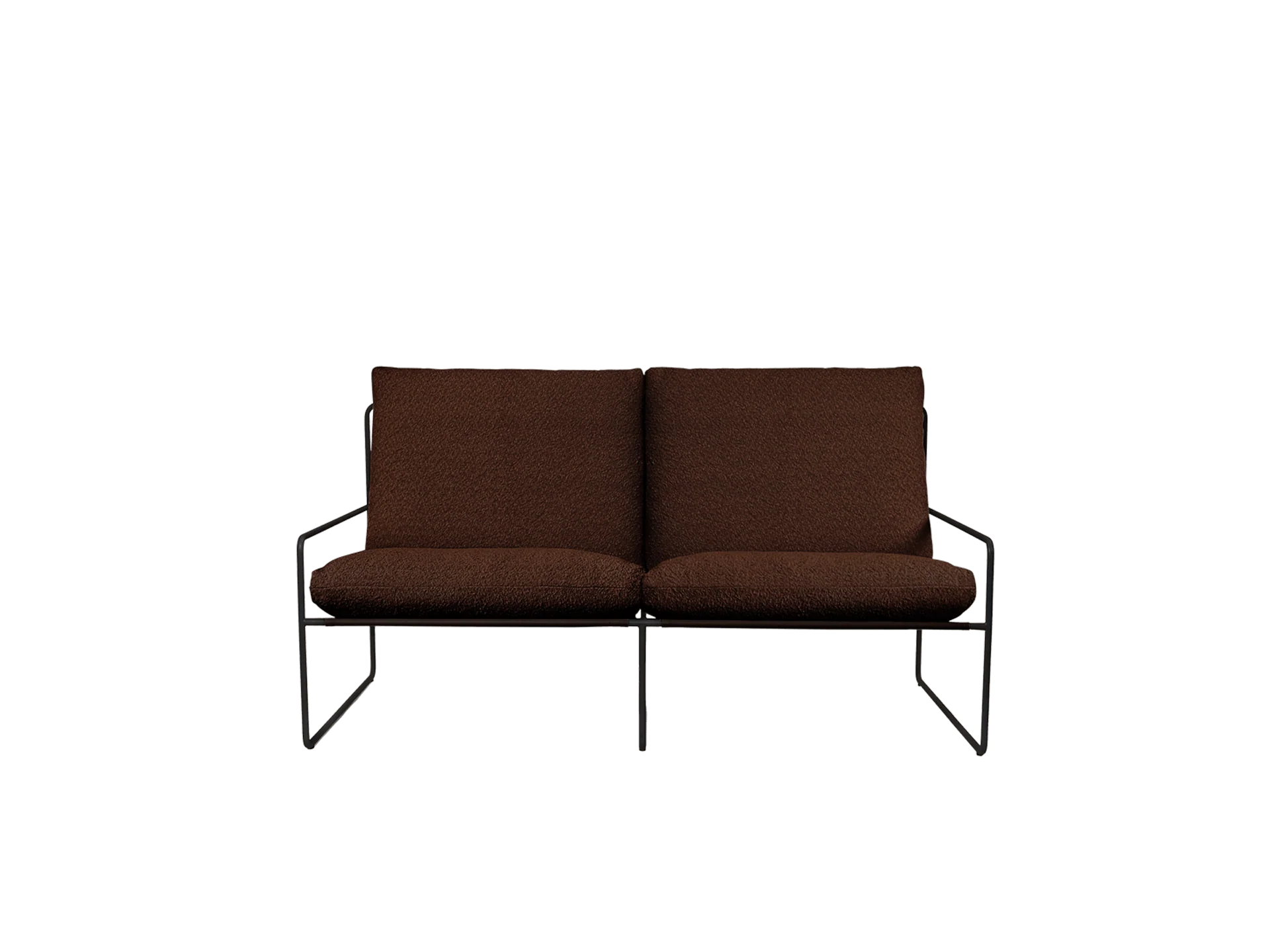 Desert 2-seater - Black - Pure Bouclé - Chestnut