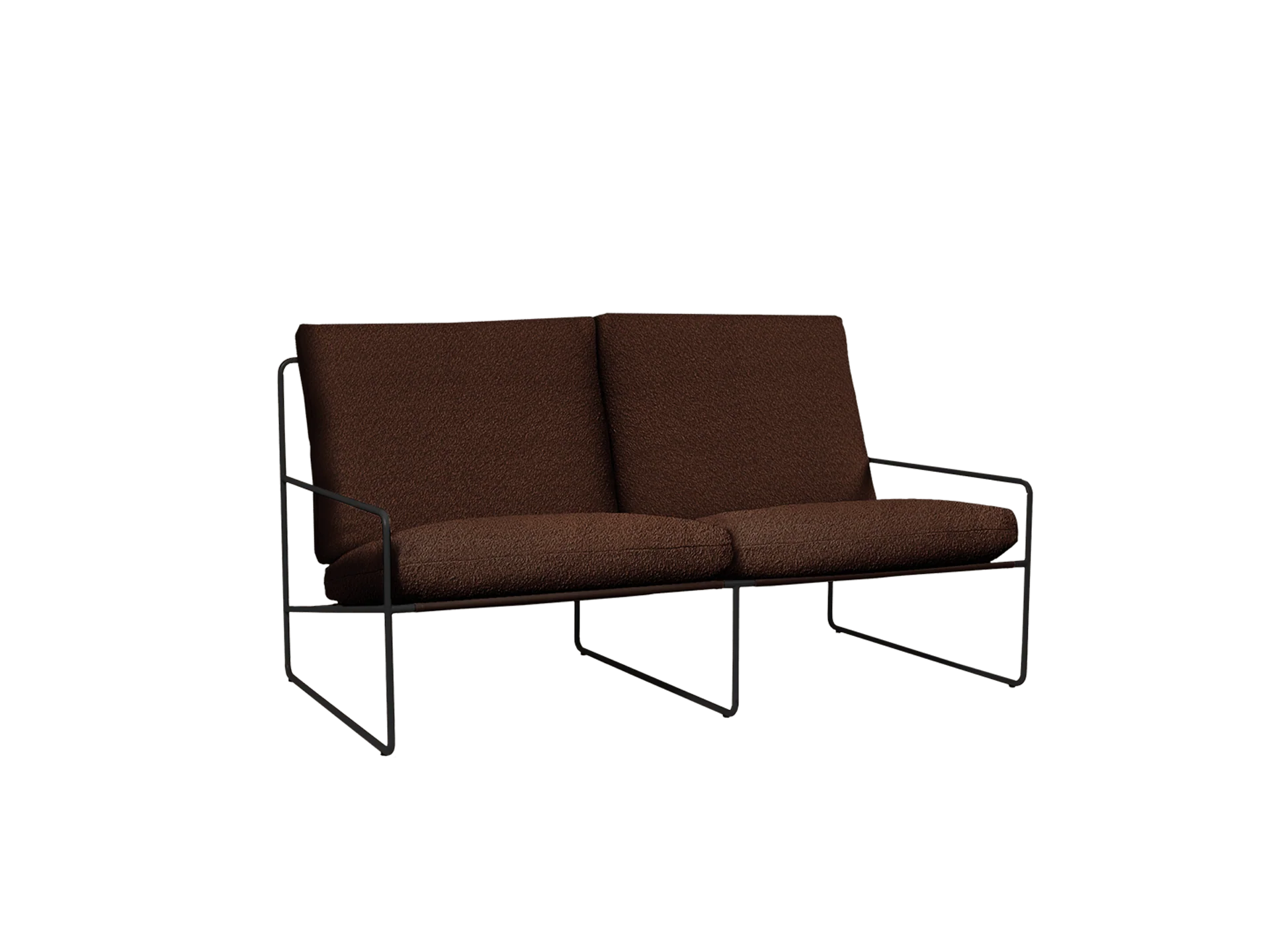 Desert 2-seater - Black - Pure Bouclé - Chestnut - Image 3