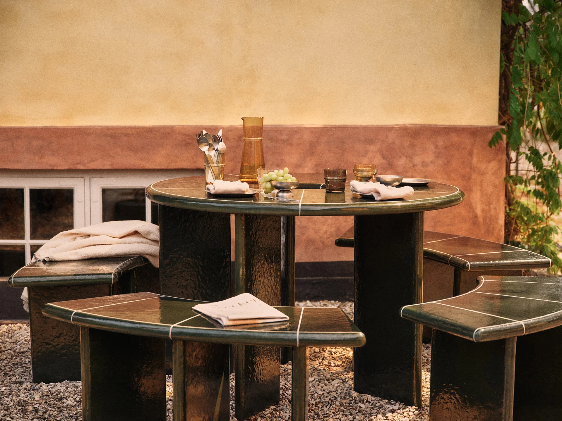 Deya Dining Table - Dark Green - Image 2