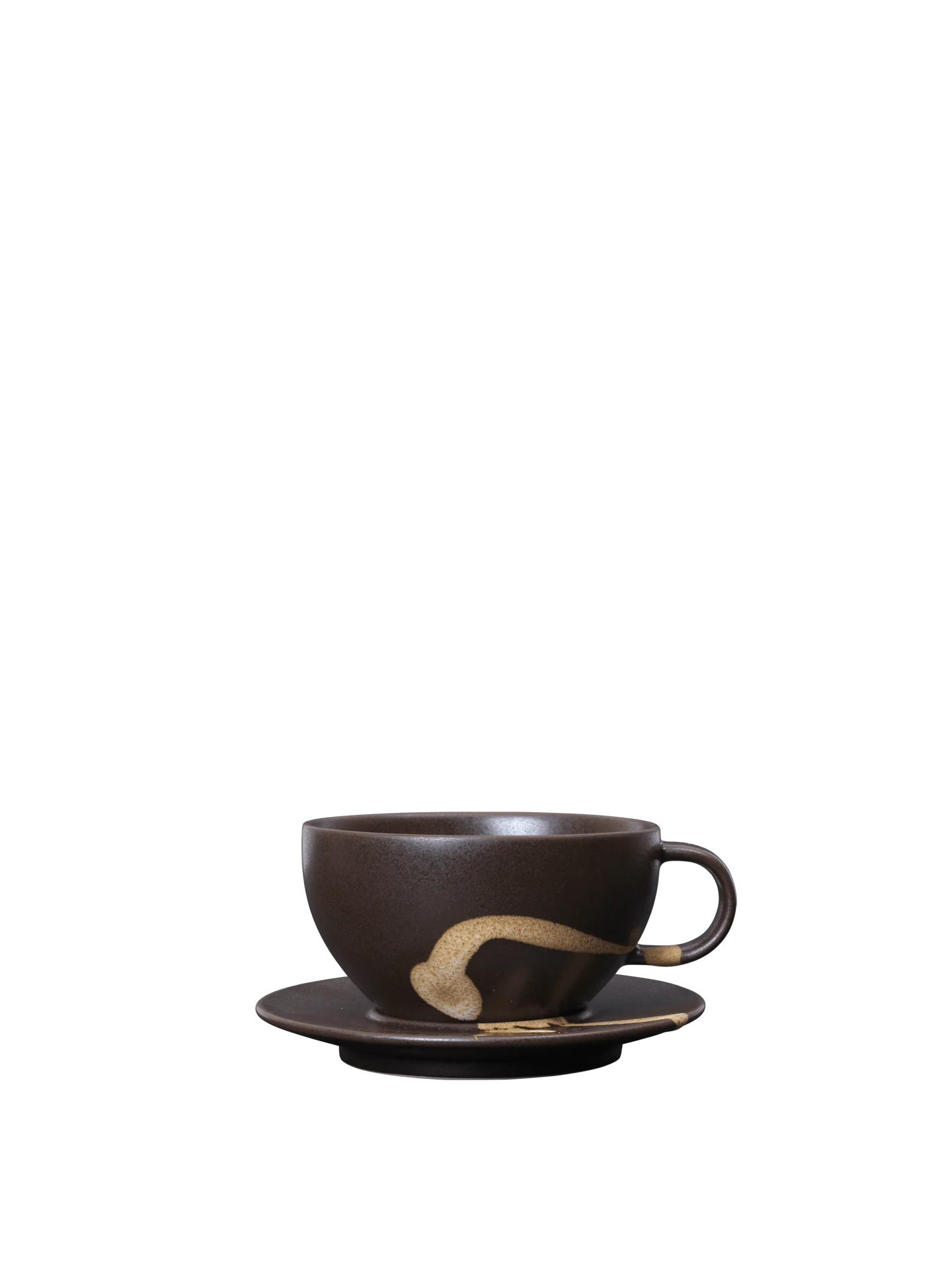 Koyo Cup with Saucer - Dark Brown/Buff