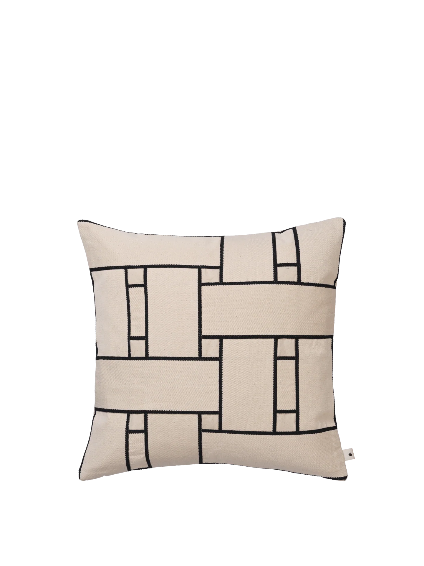Lattice Offset Cushion - Off-White/Black