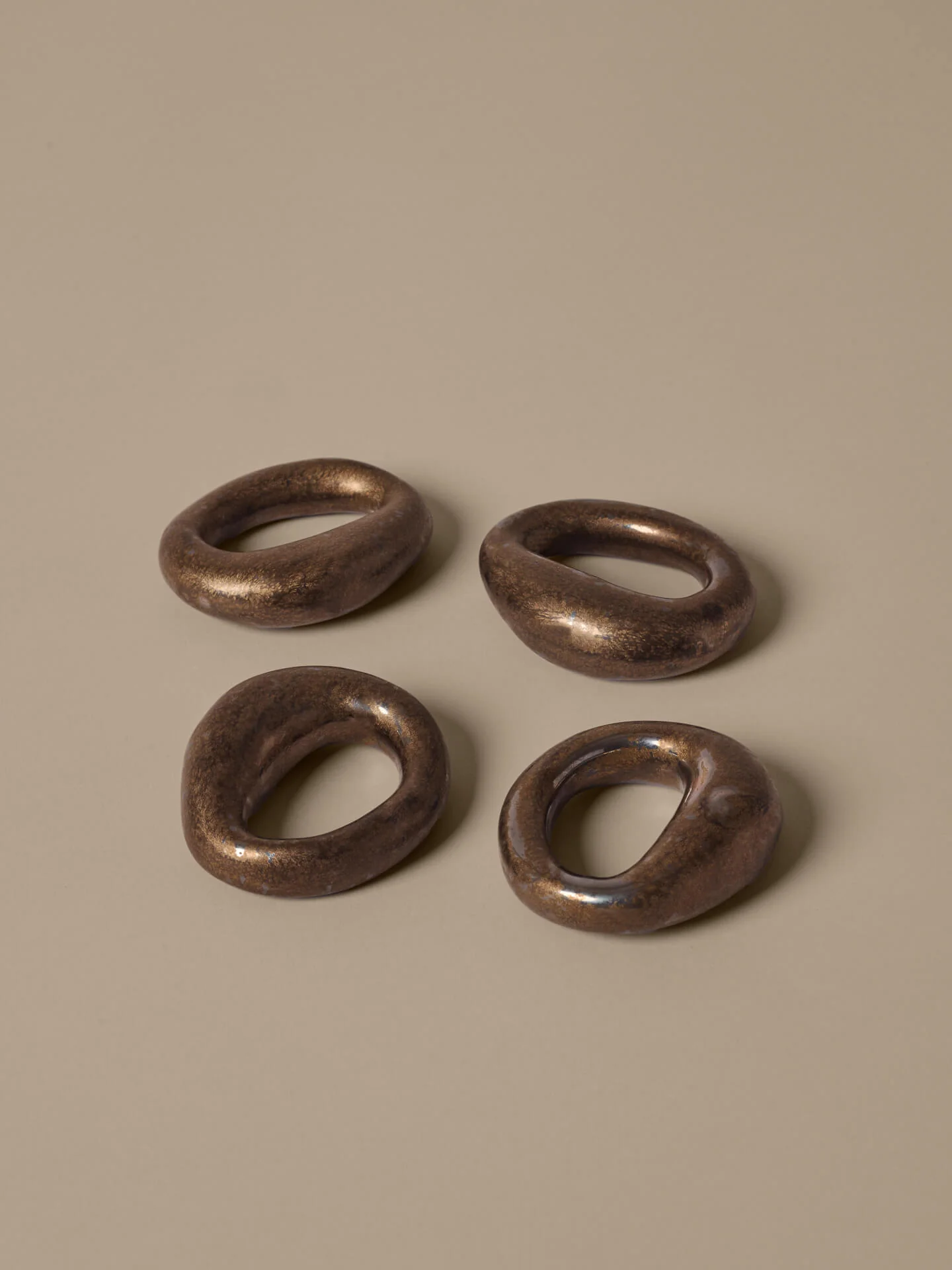 Orrith Napkin Rings - Set of 4 - Rustic Bronze - Image 2