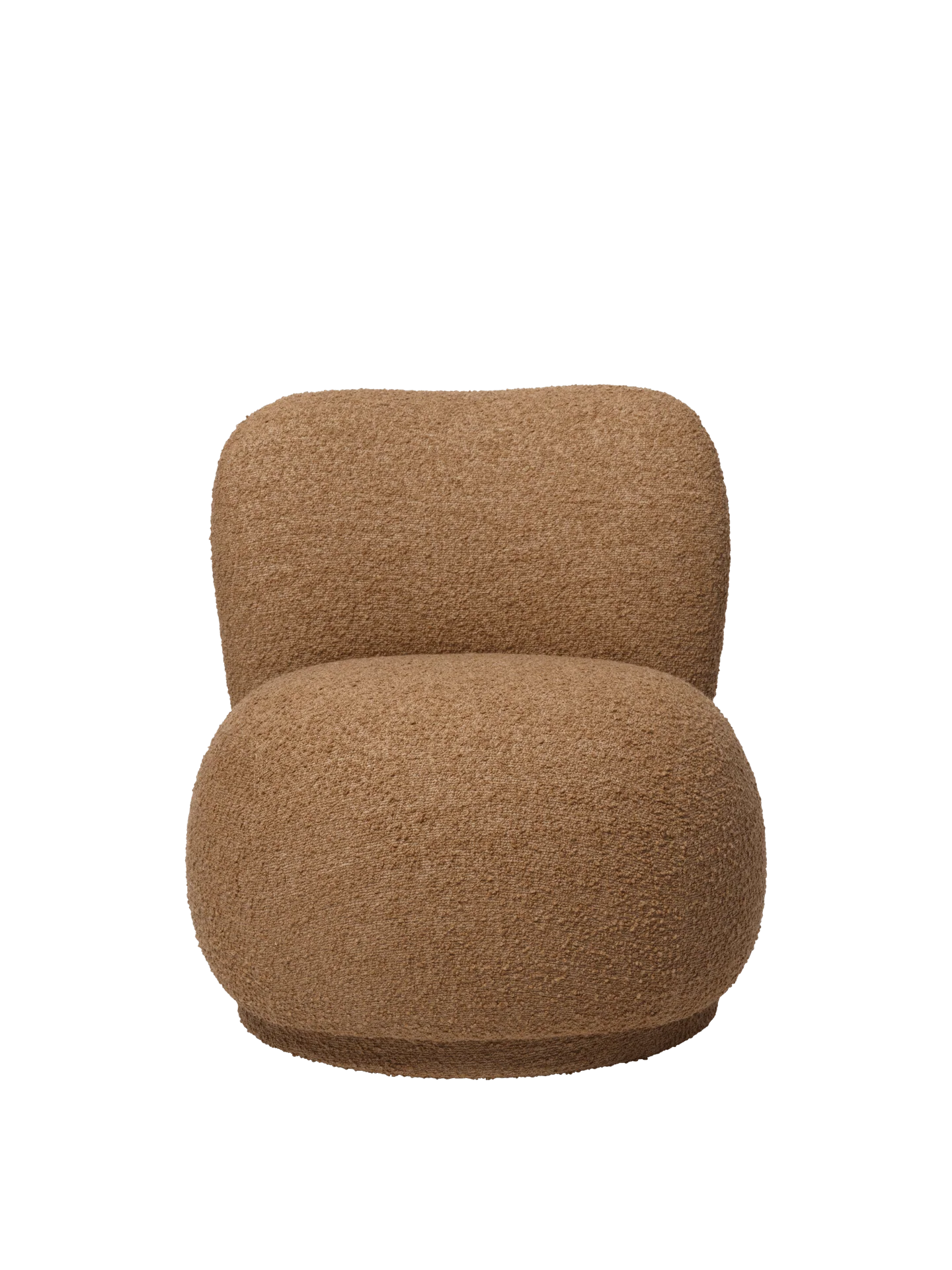 Rico Piccolo Lounge Chair - Swivel - Raw Bouclé - Tan - US