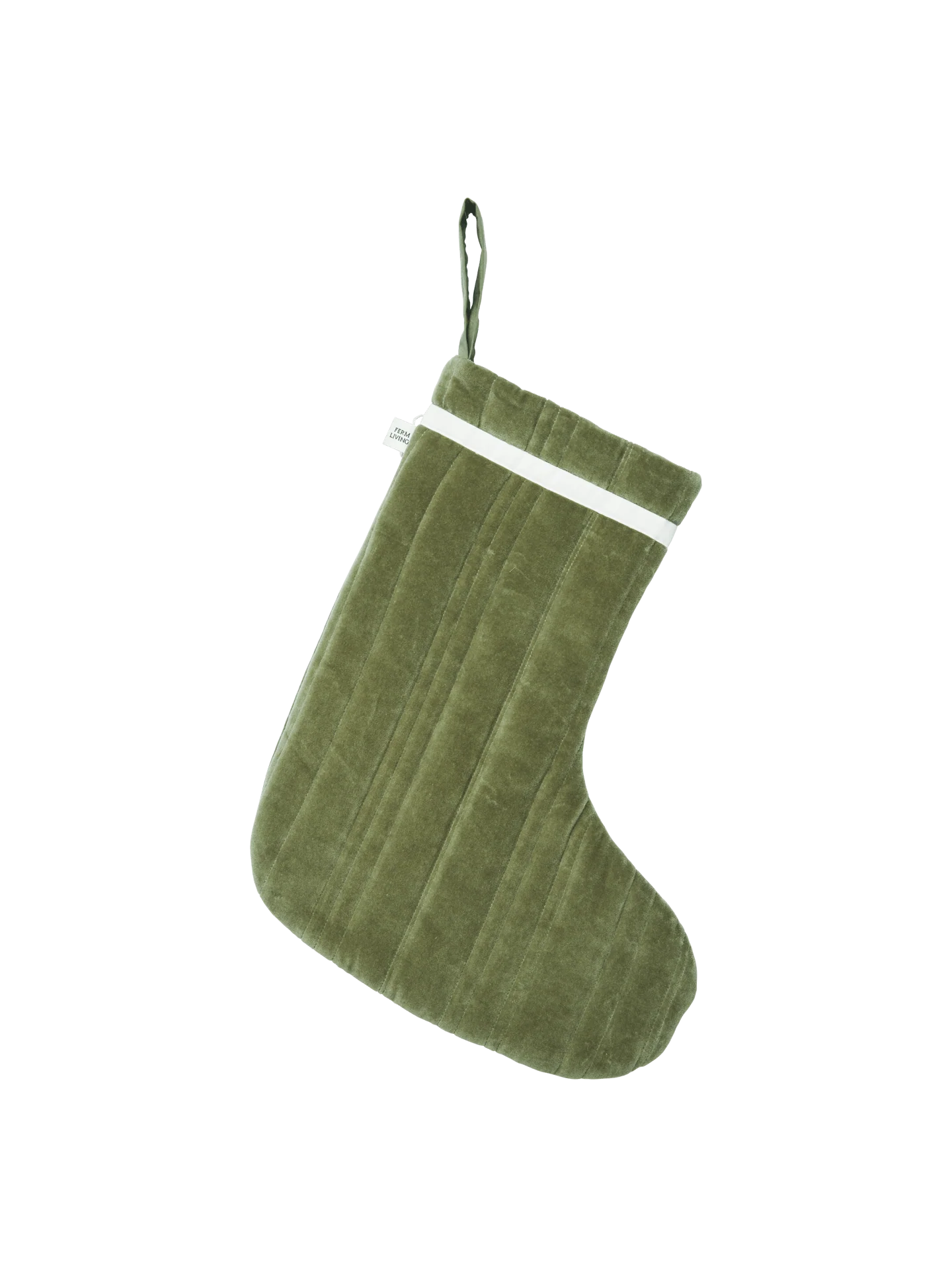 Vari Quilted Christmas Stocking - Velvet - Khaki